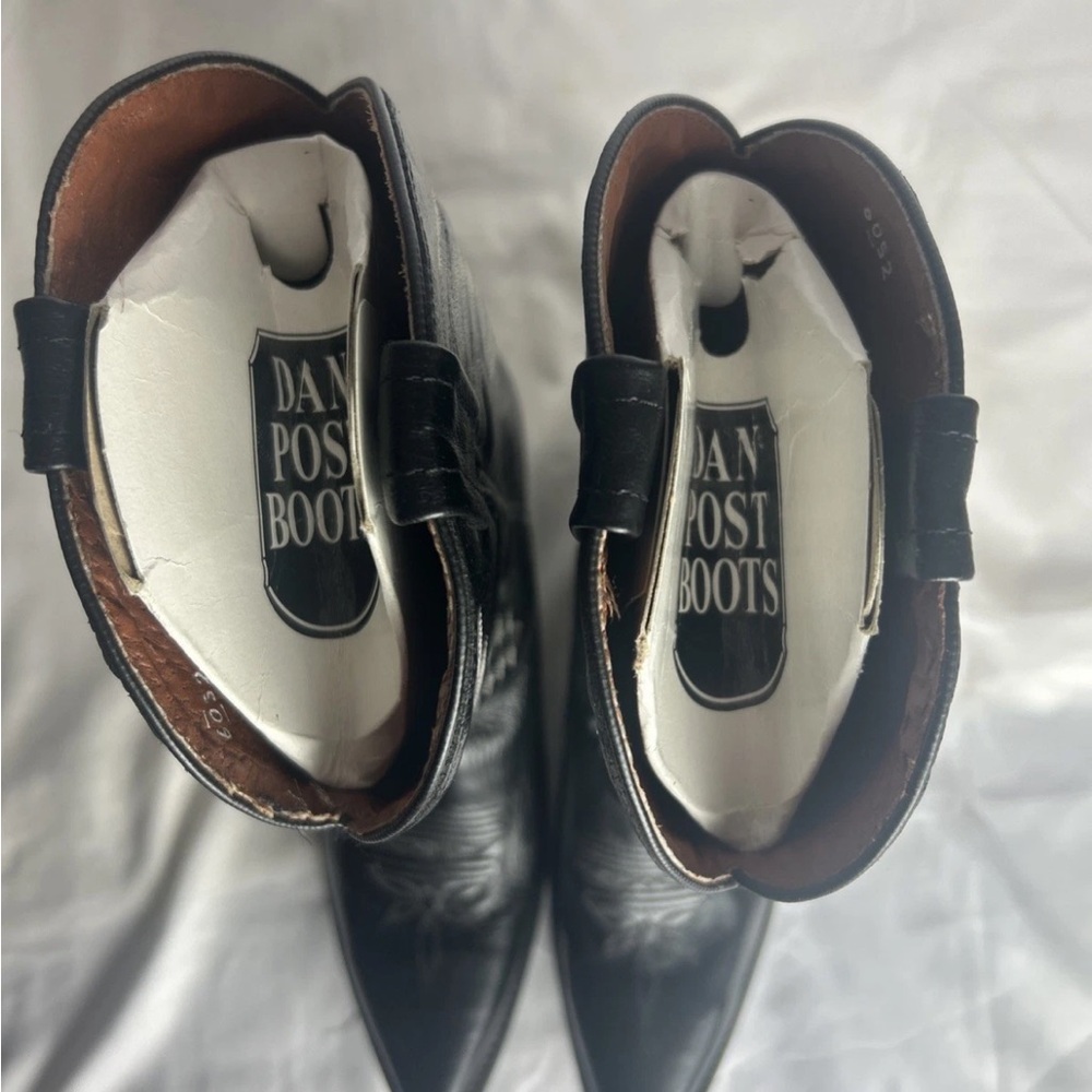 Dan Post Black Leather Western Boots - Picture 5 of 8